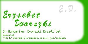 erzsebet dvorszki business card